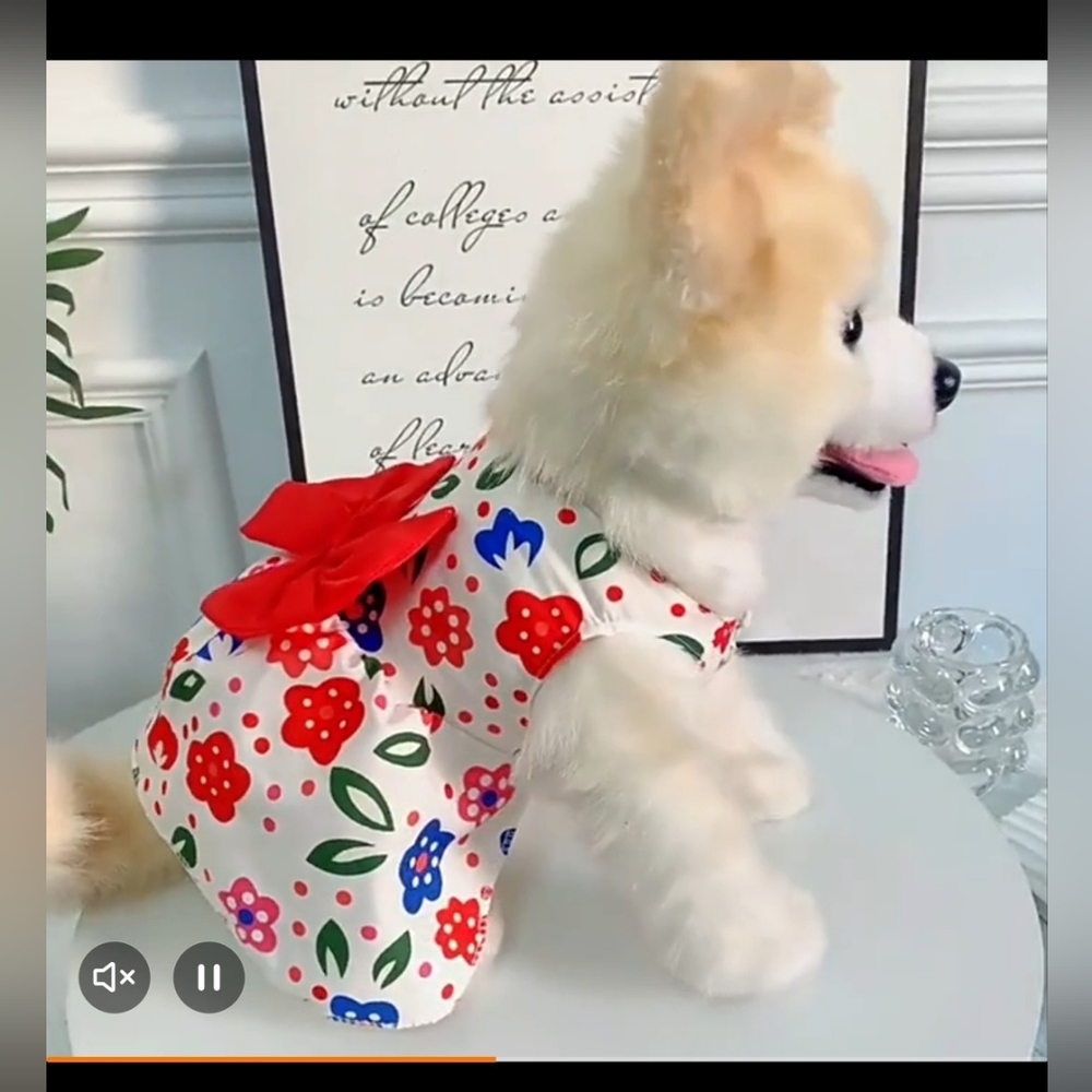 6 Floral Dog Dresses with Bow